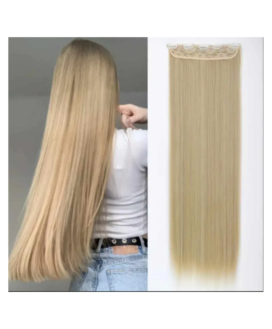 Włosy doczepiane clip in długie blond proste