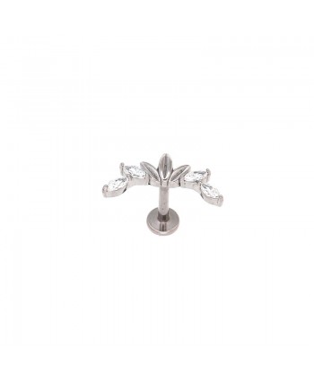 Labret stal srebrne gałązki 1.2*8mm helix stud