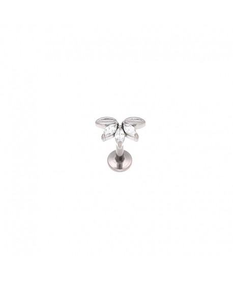Labret stal srebrne listki 1.2*8mm helix stud