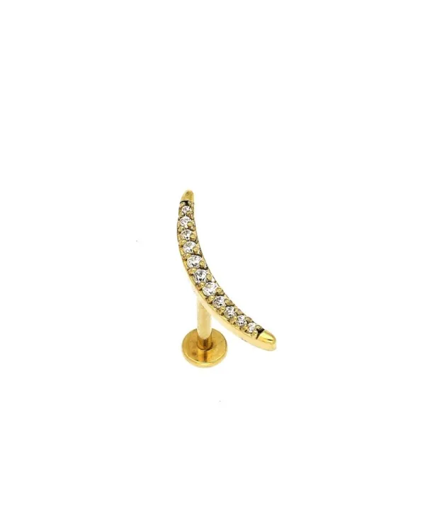 Labret stal złoty banan 1.2*8mm helix stud