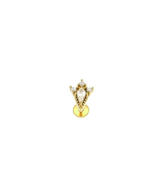 Labret stal złoty trójkącik 1.2*8mm helix stud