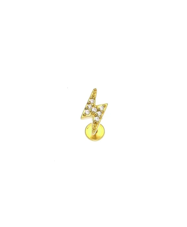Labret stal złoty błyskawica 1.2*8mm helix stud