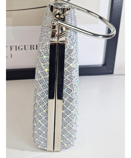 Torebka wizytowa puzderko cyrkoniowa srebrna