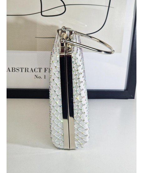 Torebka wizytowa puzderko cyrkoniowa biała