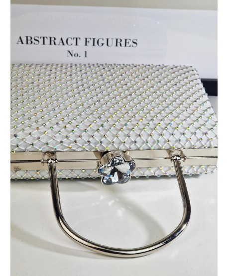 Torebka wizytowa puzderko cyrkoniowa biała