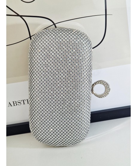 Torebka wizytowa puzderko srebrne cyrkoniowe