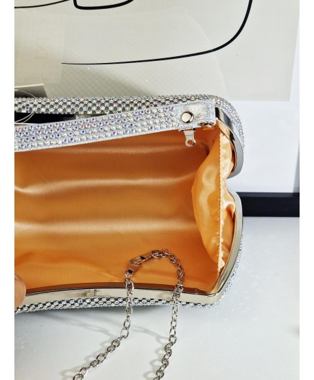 Torebka wizytowa puzderko srebrne cyrkoniowe