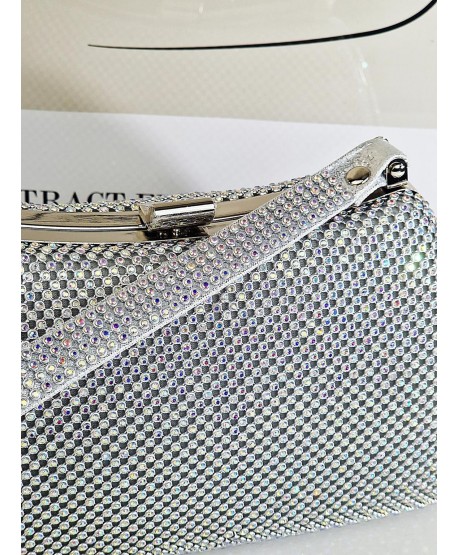 Torebka wizytowa puzderko srebrne cyrkoniowe