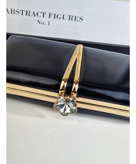 Torebka wizytowa puzderko czarna ze złotym