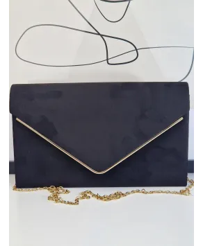 Torebka wizytowa zamszowa czarna