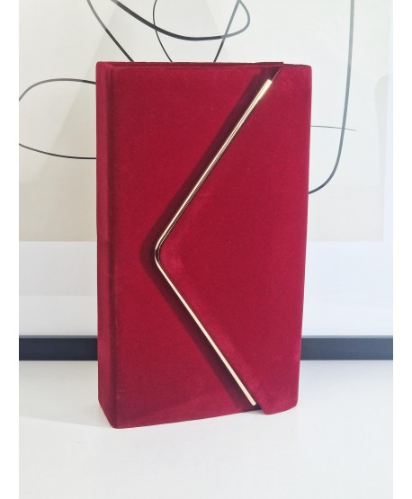 Torebka wizytowa zamszowa wino ciemne bordo