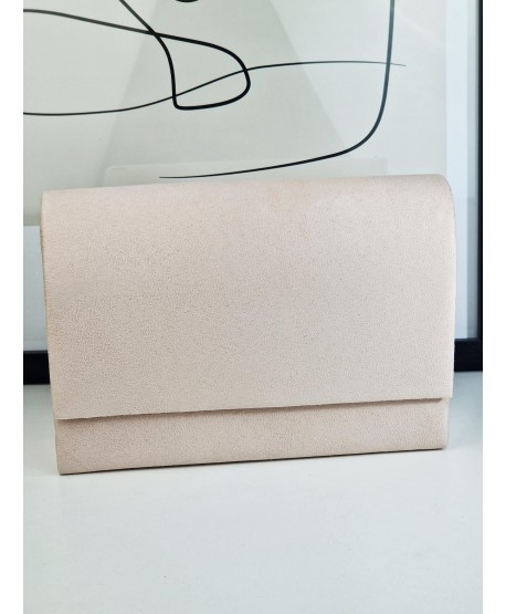 Torebka wizytowa zamszowa pudrowy róż