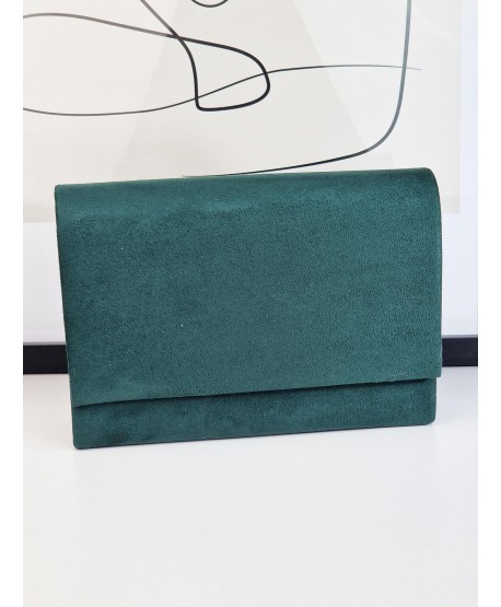 Torebka wizytowa zamszowa butelkowa zieleń