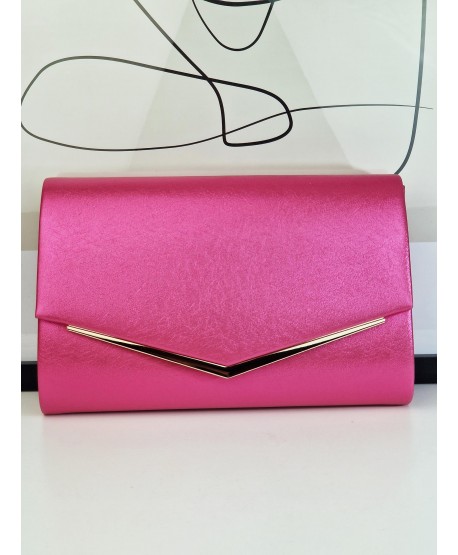 Torebka wizytowa kopertówka fuksja brokat