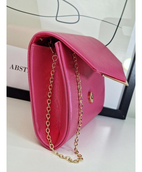 Torebka wizytowa kopertówka fuksja brokat