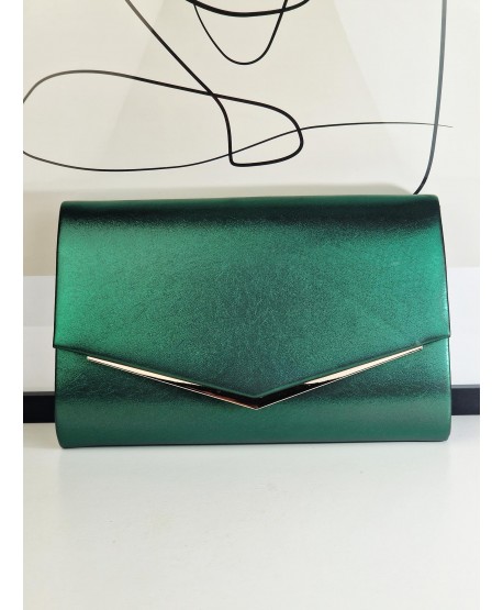 Torebka wizytowa kopertówka butelkowa zieleń brokat