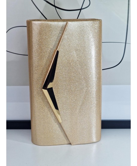 Torebka wizytowa kopertówka złota brokatowa