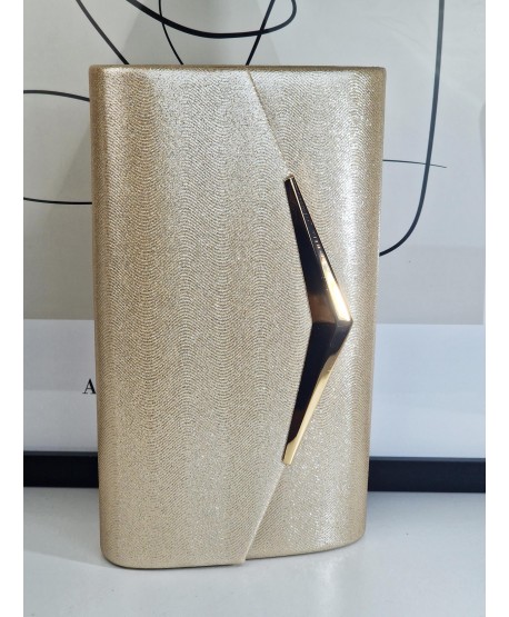 Torebka wizytowa kopertówka jasna złota brokatowa