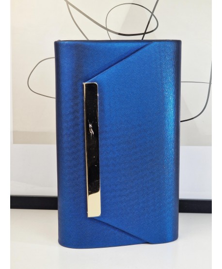 Torebka wizytowa kopertówka chabrowa brokatowa