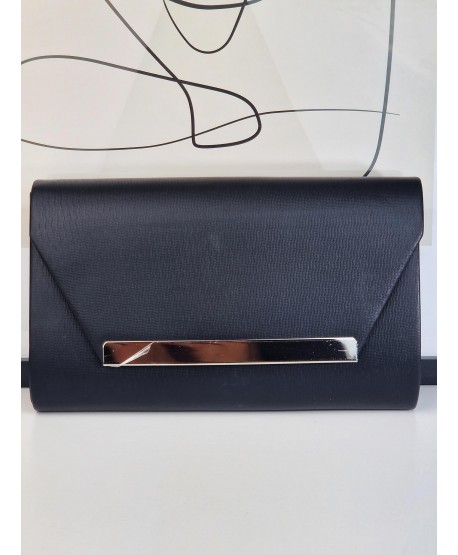 Torebka wizytowa kopertówka czarna brokatowa