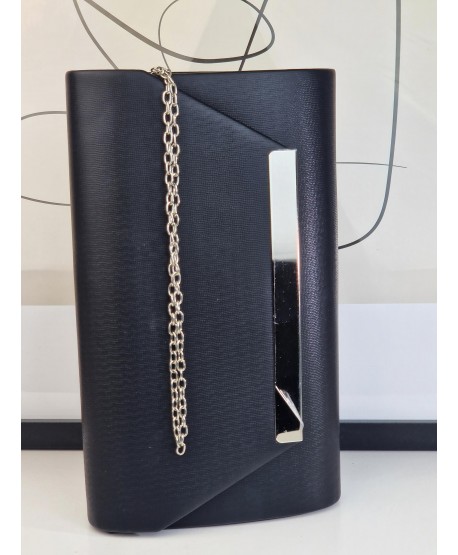 Torebka wizytowa kopertówka czarna brokatowa