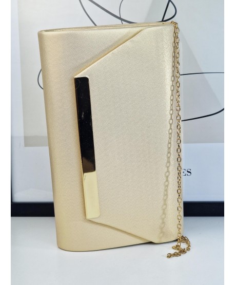 Torebka wizytowa kopertówka złota brokatowa