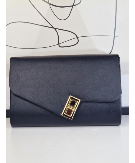 Torebka wizytowa kopertówka czarna z zapięciem