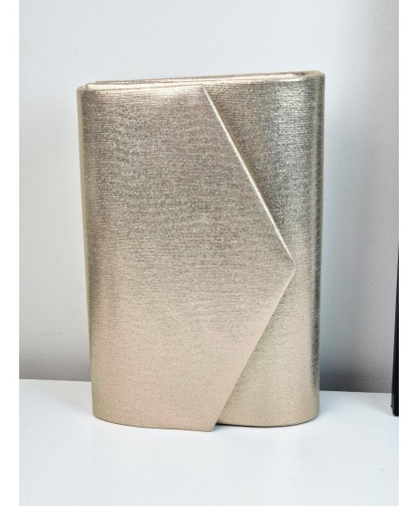 Torebka wizytowa kopertówka szampański złoty