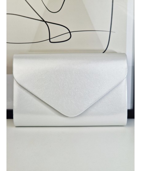 Torebka wizytowa kopertówka srebrna