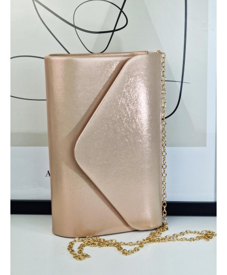 Torebka wizytowa kopertówka pudrowy róż