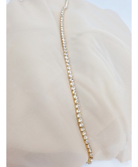 Pasek ozdobny z dżetami złoty srebrny 1-rzędowy