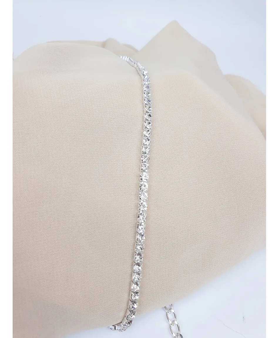 Pasek ozdobny z dżetami złoty srebrny 1-rzędowy