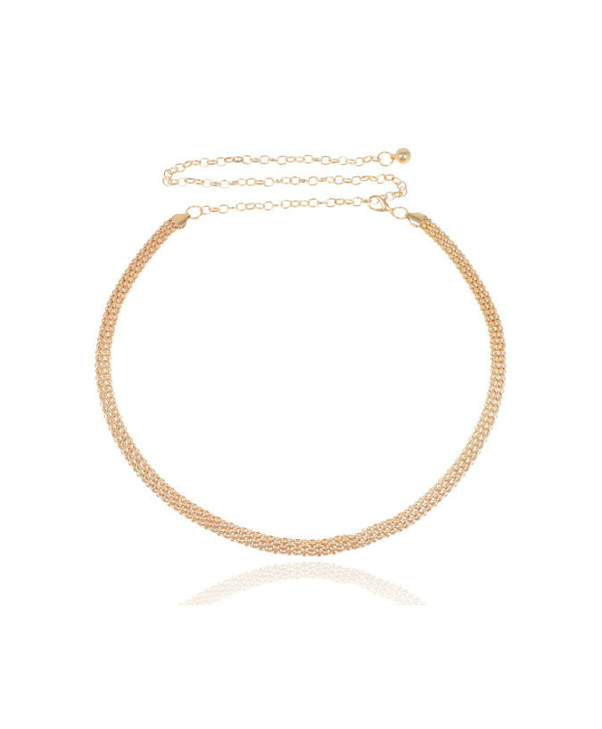 Pasek łańcuszkowy złoty gruby splot