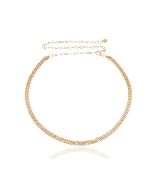 Pasek łańcuszkowy złoty gruby splot