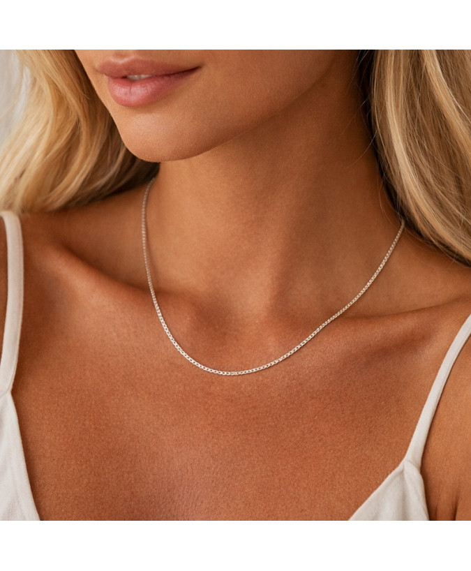 Łańcuszek stal srebrny figaro cienki 50 cm