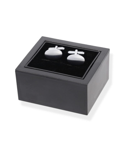 Spinki do mankietów owalne matowione