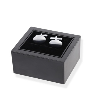 Spinki do mankietów owalne matowione