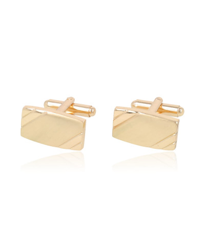 Spinki do mankietów złote prostokątne matowe