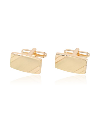 Spinki do mankietów złote prostokątne matowe