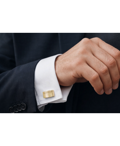 Spinki do mankietów złote prostokątne