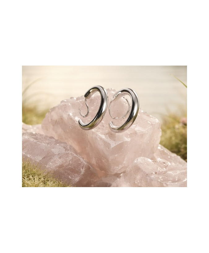 Klipsy srebrne klasyczne koła