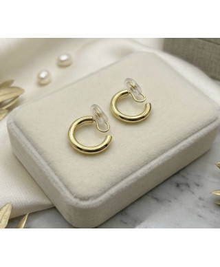 Klipsy złote klasyczne koła