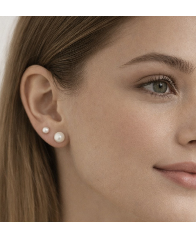 Klipsy na magnes biała perła