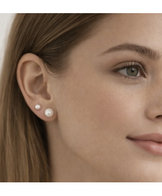 Klipsy na magnes biała perła