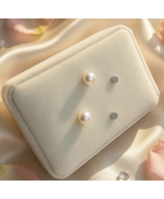 Klipsy na magnes biała perła