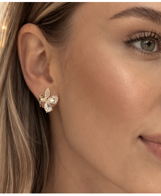 Klipsy złote w kształcie motyli