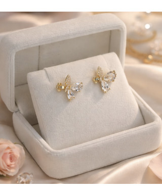 Klipsy złote w kształcie motyli