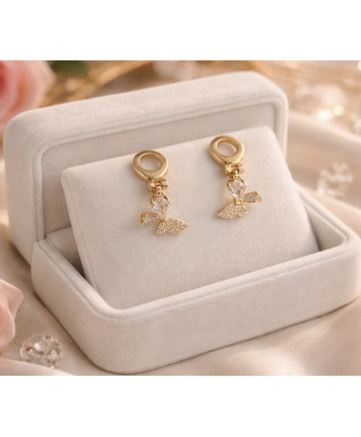 Klipsy złote w kształcie motyli