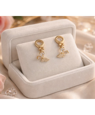 Klipsy złote w kształcie motylków