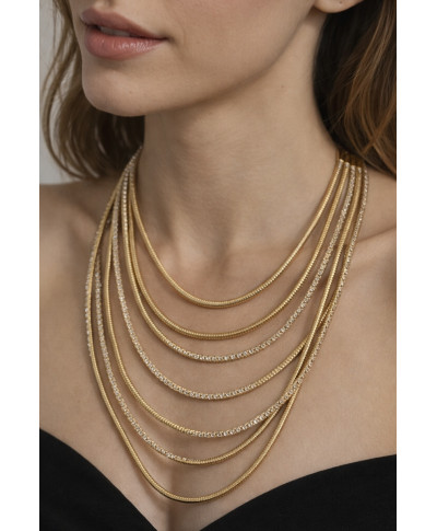 Naszyjnik kaskadowy w złocie